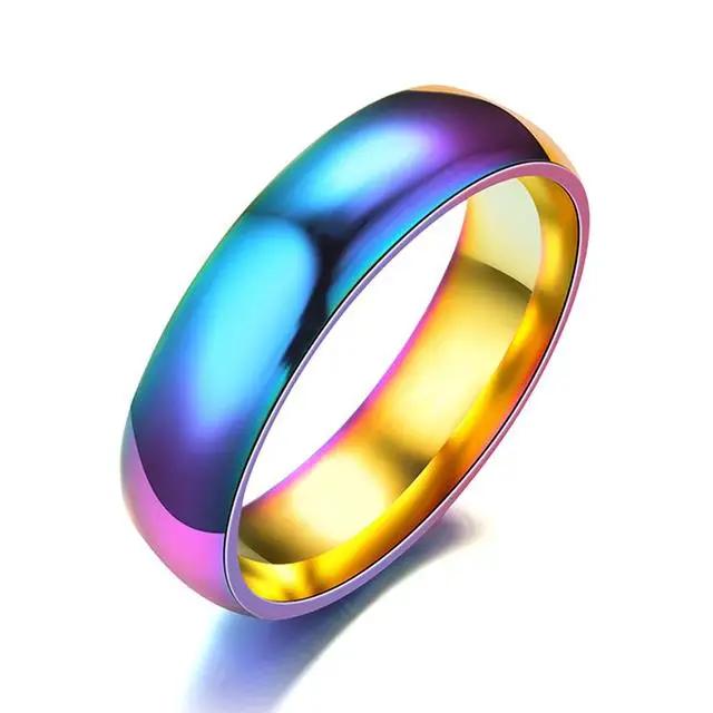 

NUOBING Simple 2/4/6mm Stainless Steel Wedding Rings Golden Smooth Women Men Couple Ring Fashion Charm Jewelry Gift 13