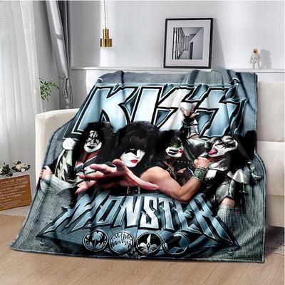 Rocková kapela kiss band Deka Módní flanelová Nadýchaná fleecová přehozová deka Dětský a dospělý Dárek Pohovka Cestování Kempování