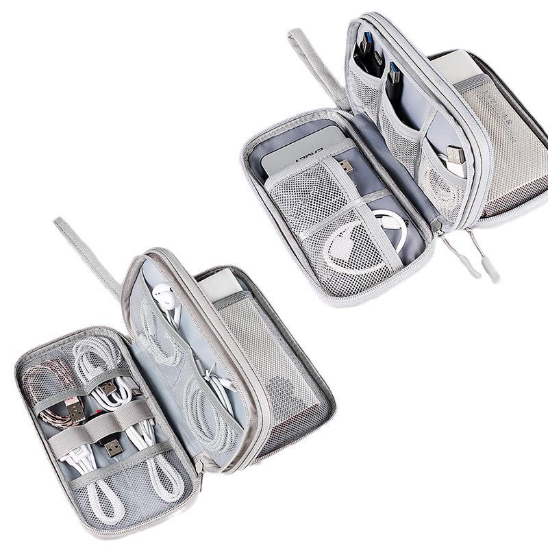 Multifunctional Digital Storage Bag with USB Flash Drive, Power Bank, and Cable Organizer