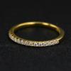 Real Moissanite Diamond Stackable Rings for Women   CopperPlated 18K Gold Half Eternity Wedding Band Jewelry Houtros