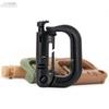 OEM/ODM 6#D Shaped Plastic 55mm Molle Snap Tactical Quick Link Spring Camping Hiking Bag Clip Full Black Key Chain Carabiner