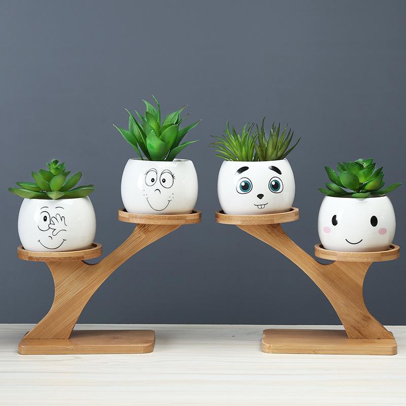 Gardening Cute Cartoon Ceramic Flower Pot Simple Creative Personality Nordic Balcony Desktop Succulent Flower