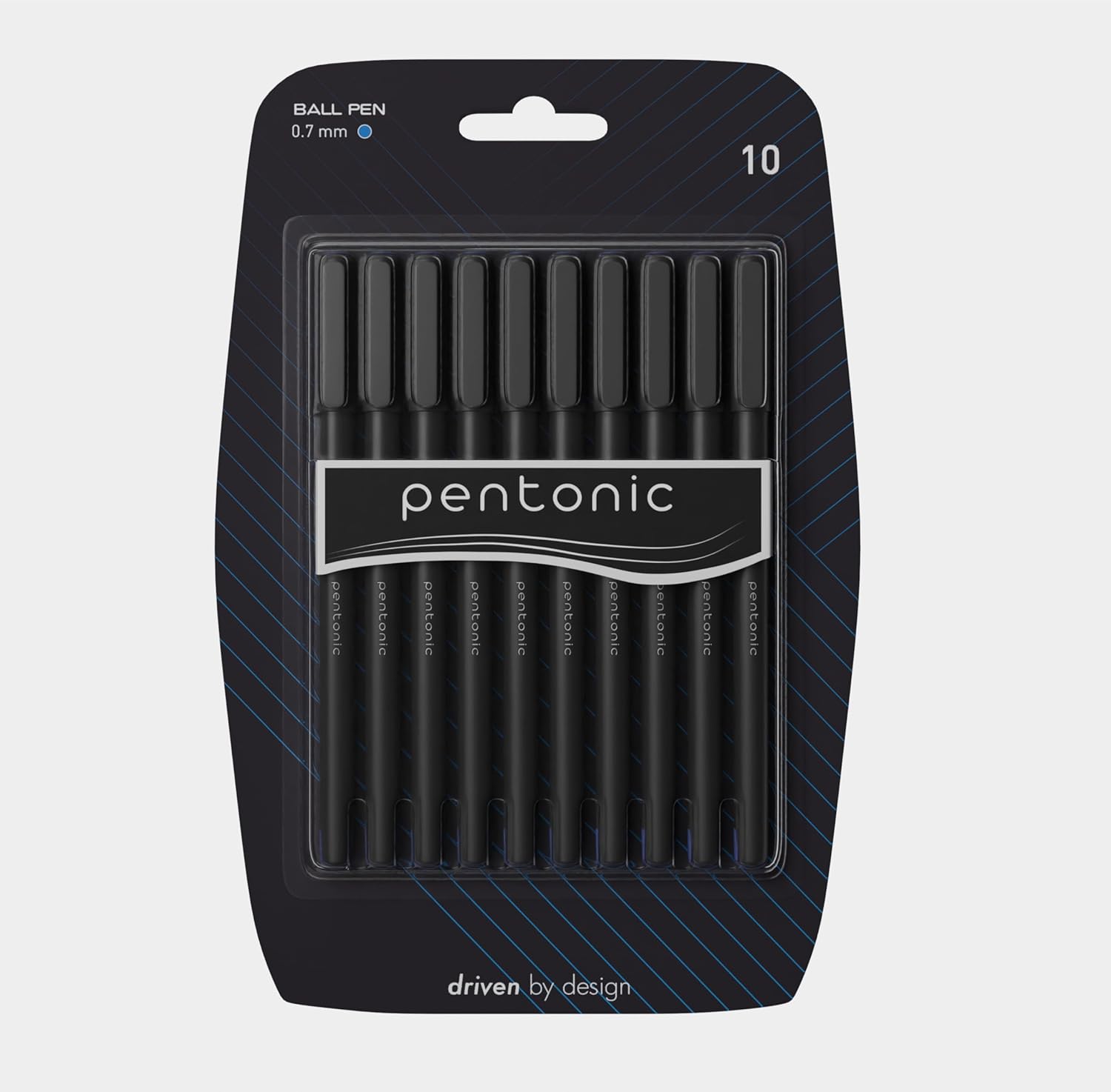 

Шариковая ручка Pentonic 0,7 мм, синяя, блистер 1 x 10 шт. | Плавное письмо для офиса, школы и дома