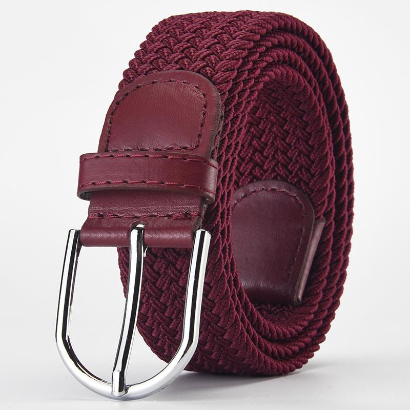 Stylish Woven Stretch Casual Mens Belt With Alloy Buckle For Fashionable Wear