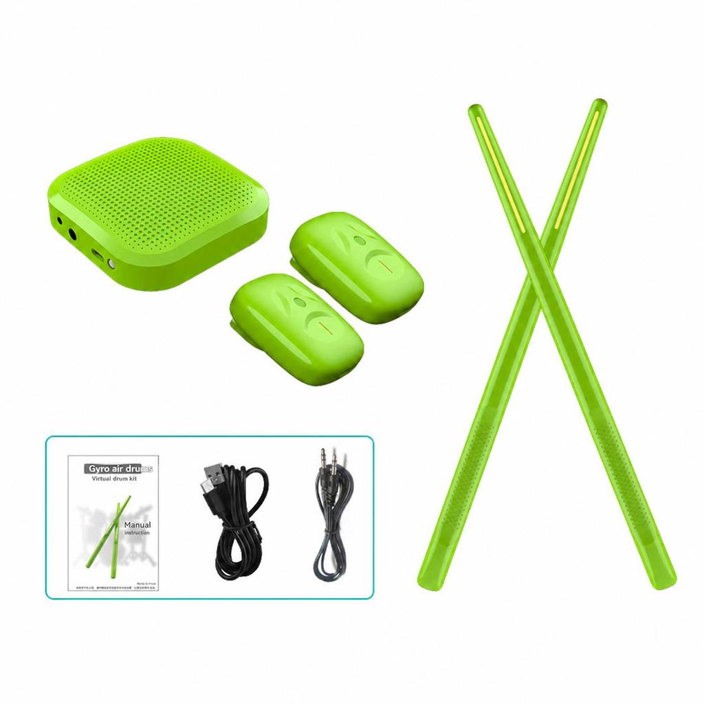 Motion sensing air drum sticks portable smart electronic drum air drumsticks green