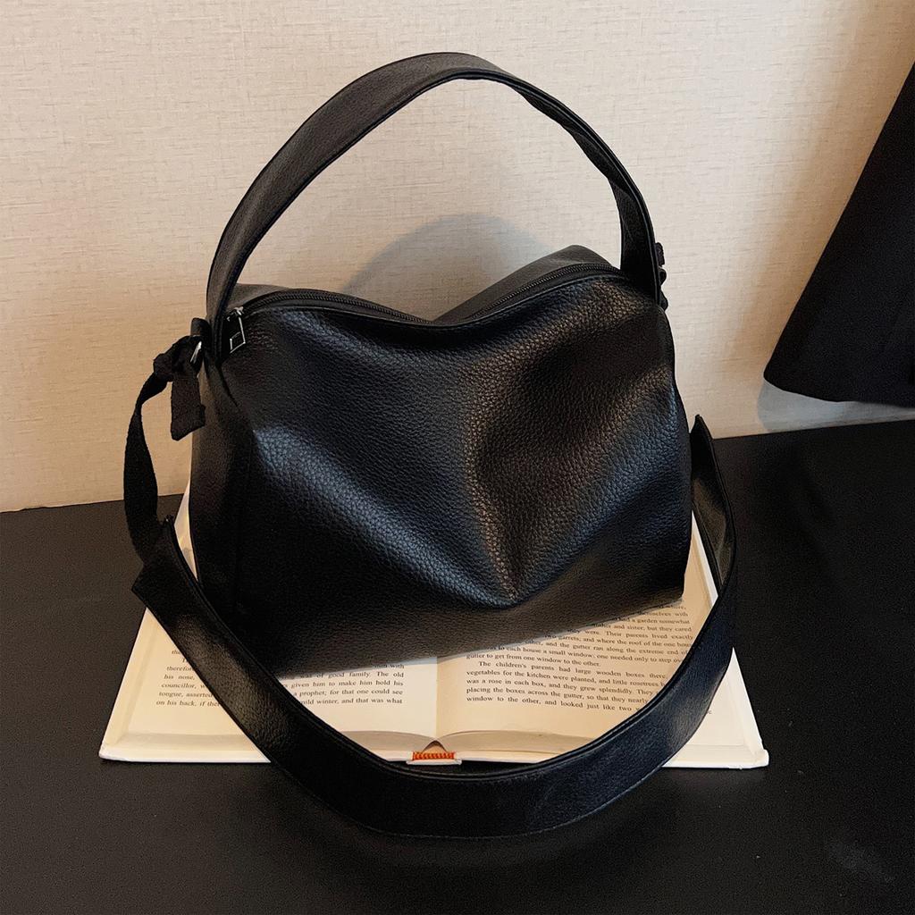 Retro Faux Suede Shoulder Bags Solid Color Tote Handbags Chic Casual Commuting Bag Large for Women Ladies Work Travel Commuting