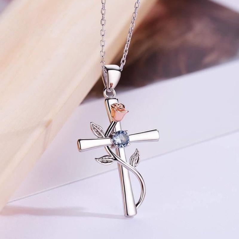 1Pc Fashion, Inlaid with Synthetic Zircon, Romantic Flower Rose Wrapped Personalized Pendant