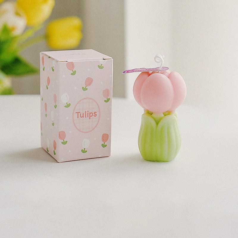 1 ks Luxusní svíčka ze sójového vosku ke Dni učitelů DIY sada DIY vonná svíčka Realistická květinová dekorace Bez kouře Vonná svíčka 7,7x4,5cm