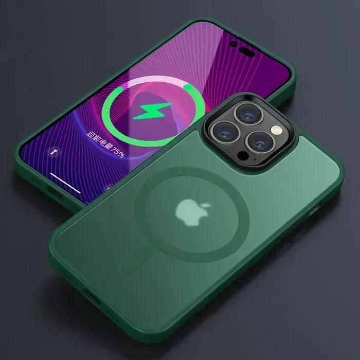 Luxury Matte Magnetic For Magsafe Translucency Case For iPhone 16 15 14 13 12 11 Pro Max 15Plus Wireless Charge Shockproof Cover
