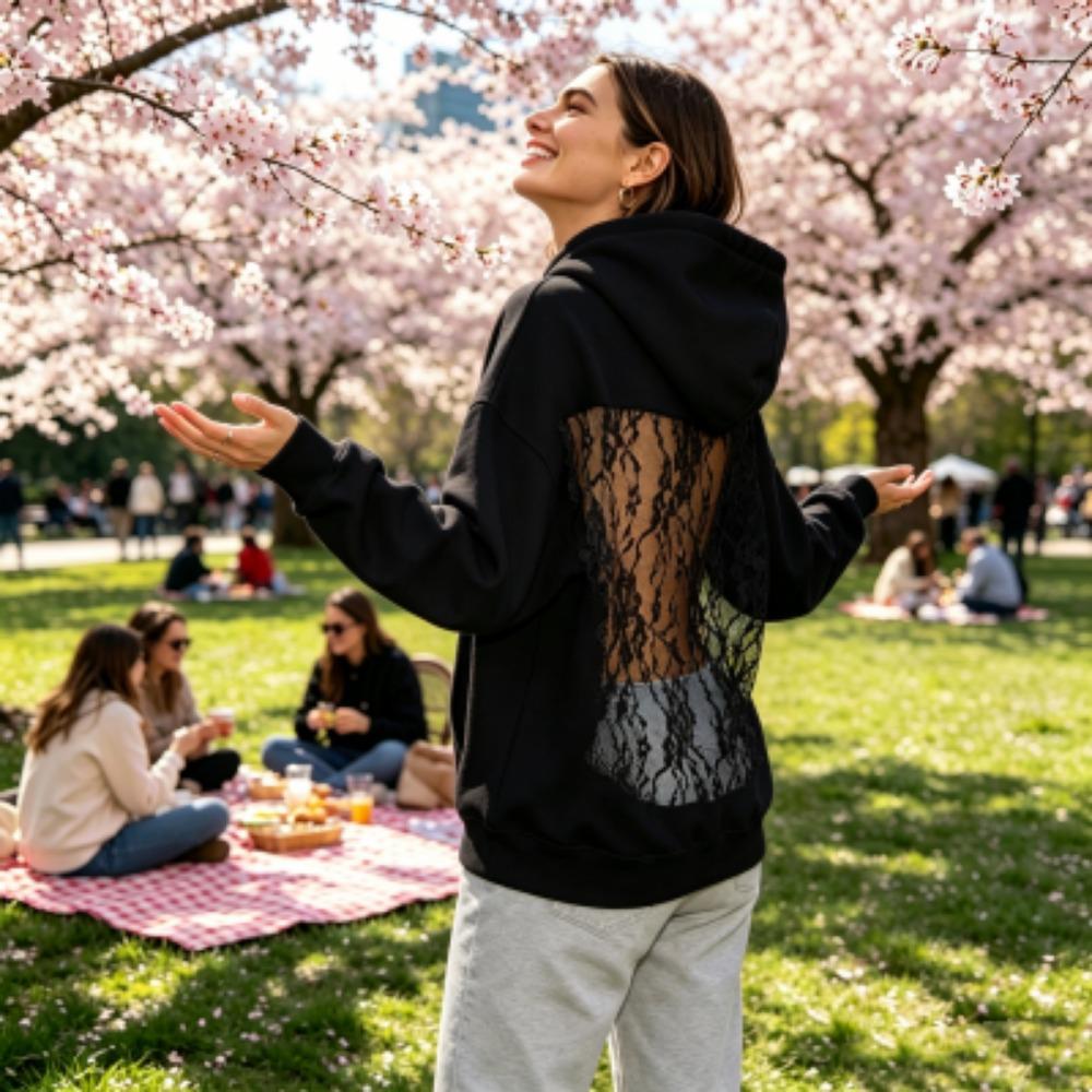 Spring Fashion Women s Transparent Mesh Hollow Hoodies XS-XXL Size Women Outdoor Street Casual Streetwear Sweatshirt Women Clothing Top XS
