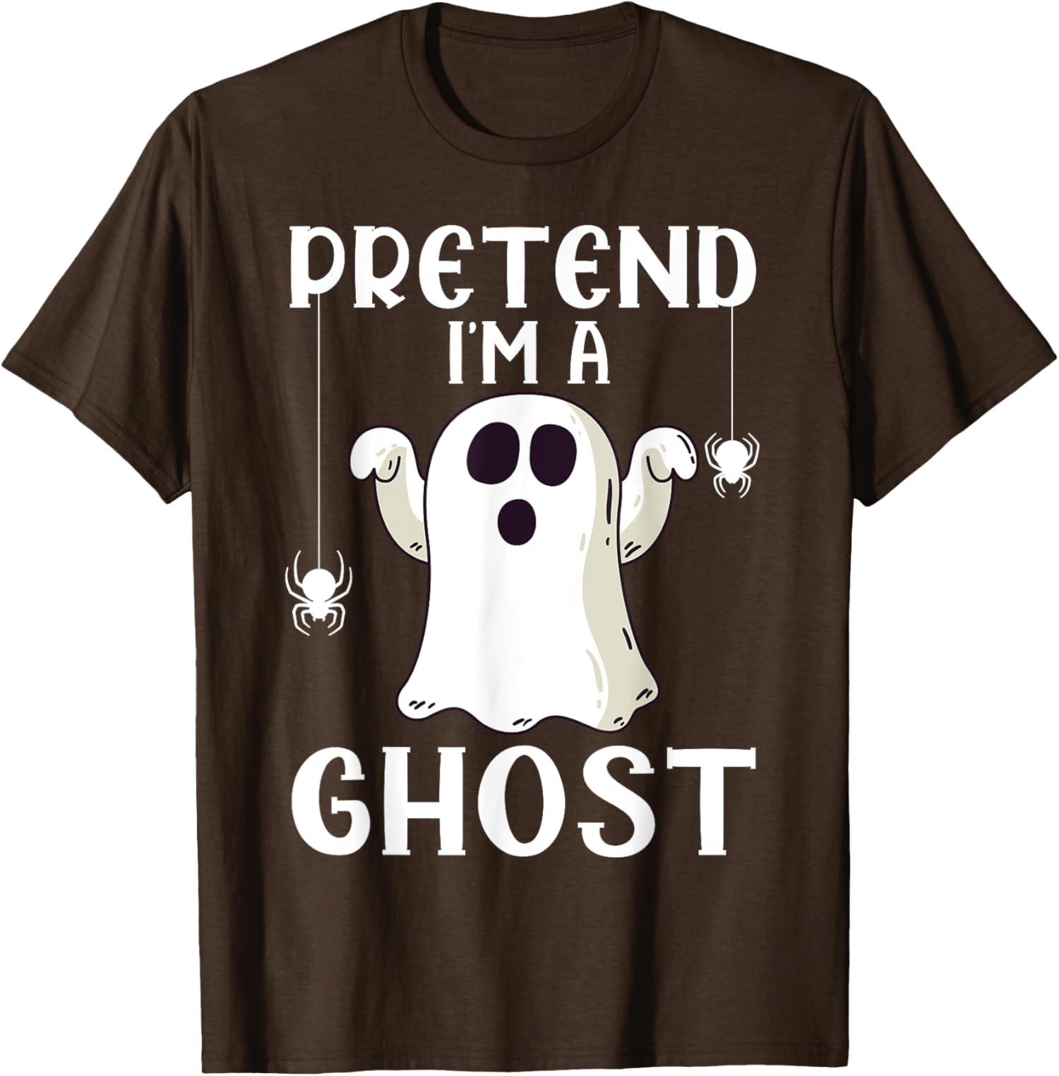 T-shirt unisexe dr?le, faire semblant, je suis un fant?me paresseux, Costume d Halloween S