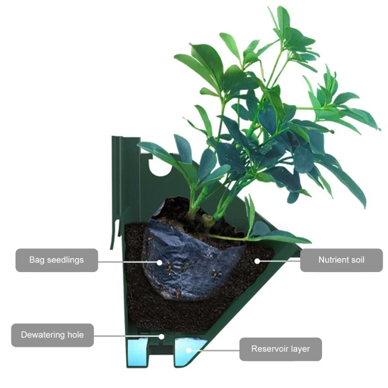 Vaso da Fiori in Plastica con Design Verticale Supporto da Parete Vaso da Fiori per Giardinaggio Interno ed Esterno Accessorio per Piantare