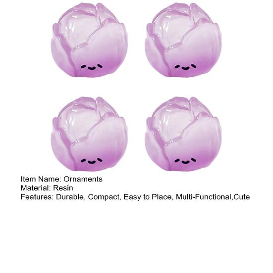 4Pcs Mini Resin Vegetable Figurines Cute Car Dashboard Decor, Adhesive Mounted Resin Car Interior Decorations for Women, Mini Dashboard Ornaments