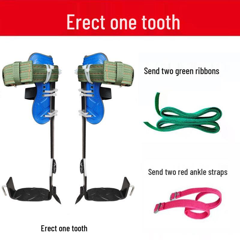 Tree Climbing Tool: Upright Foot Spikes with Large Bend and Wasp Foot Buckle Iron Shoes