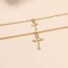 Alloy o-chain exaggerated niche light luxury jewelry cross multi-layer pendant necklace female collarbone chain