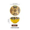 Bohemian Rice Bowl Home Creative Personality Ceramic Bowl High Appearance Level Retro Noodle Bowl Eating Rice Small Bowl