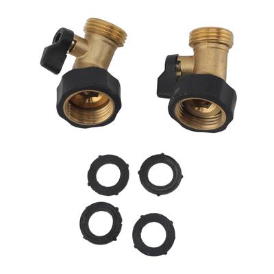 2 Pcs Garden Hose Shut Off Valve Brass 45 Degrees  Bending Flexible Control Gooseneck Water Hose Connector
