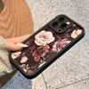 Retro big rose for Apple 16plus mobile phone case 15promax creative 14 new 13pro soft 12