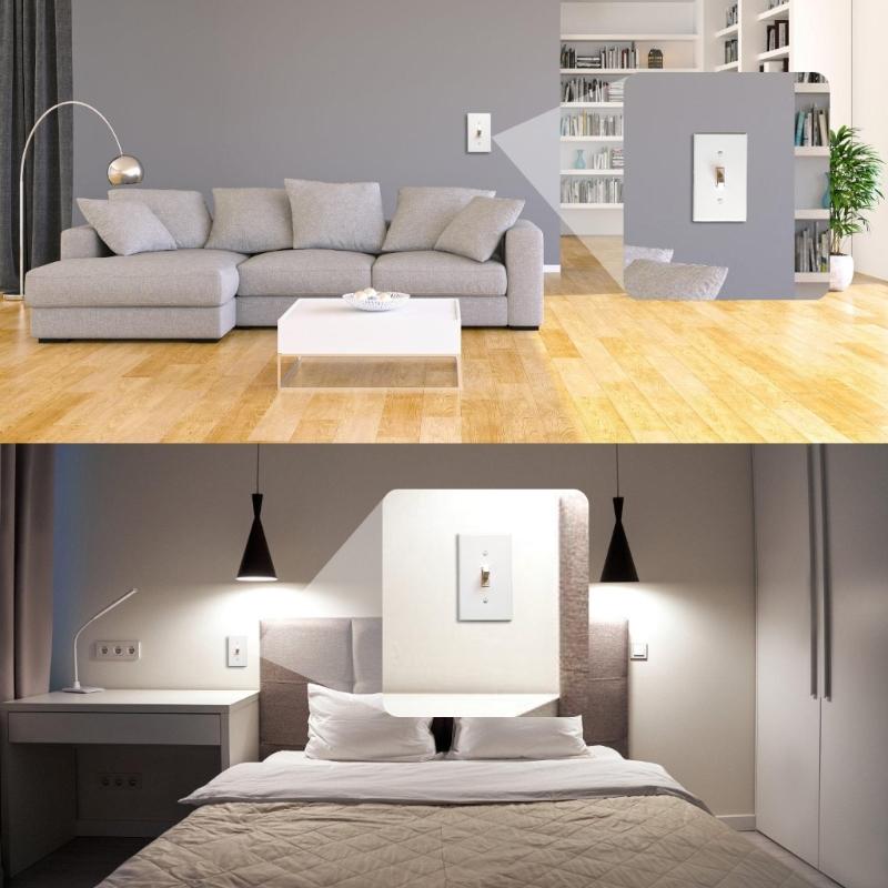 Single Poles Or 3 Way Dimmer Switches No Neutral Wire Required Thin Profile for Standard Electrical Box Installation