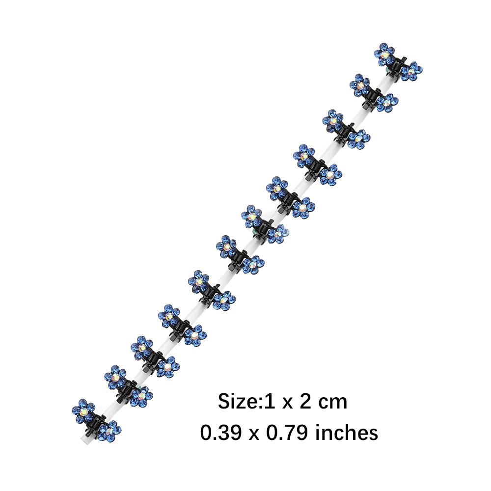 12 pcs Women Girls Rhinestone Flower Hair Claw Clips No-Slip Grip Jaw Clips Glitter Teeth Clips