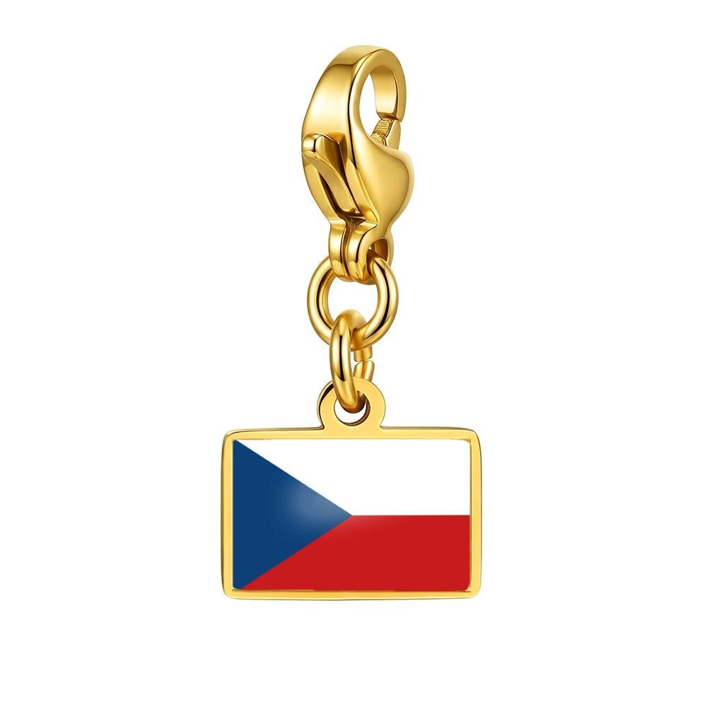 Country Flag Charms 10 Mm Pendant Necklace Bracelet Keychain Bagchain Stainless Steel Jewelry A Commemorative Gift For A Friend