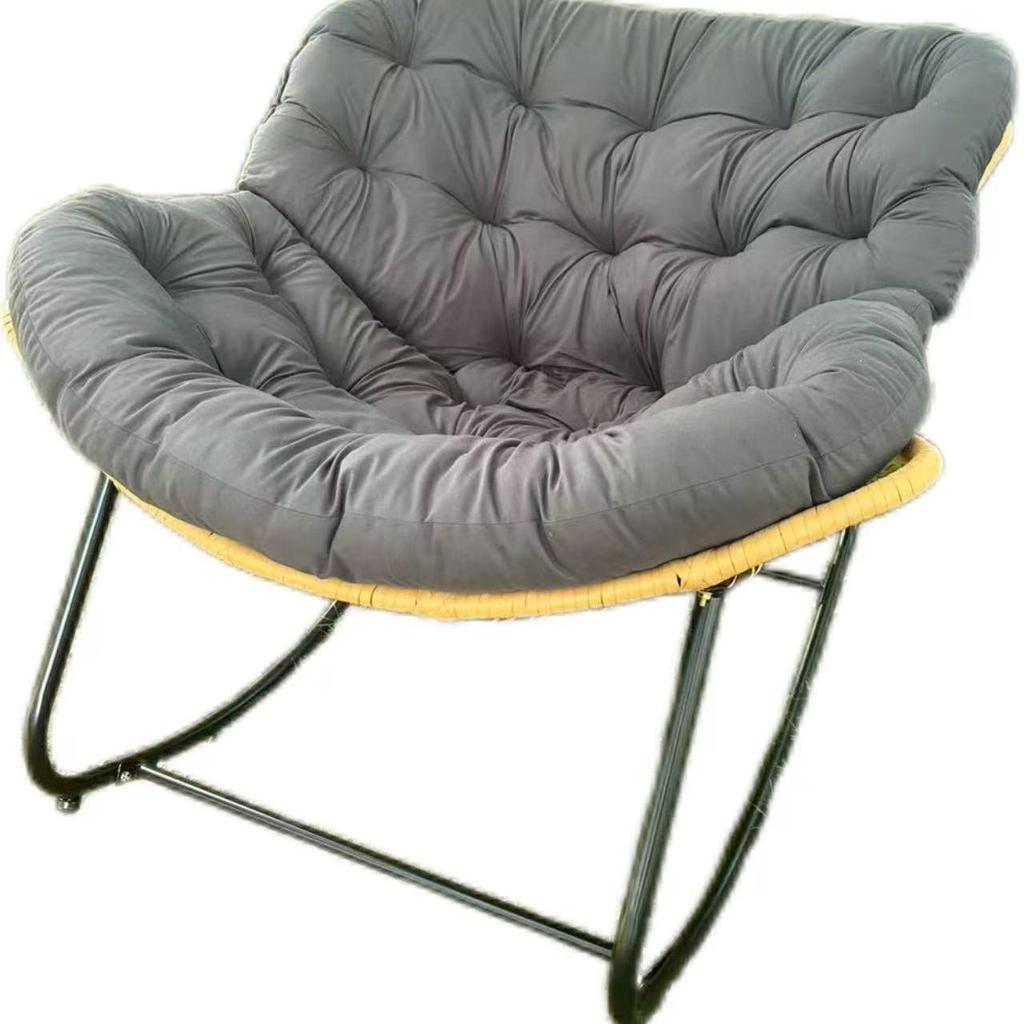 “Nordic Light Luxury Bird's Nest Rattan Rocking Chair for Living Room or Balcony – Extra Large for Adults”