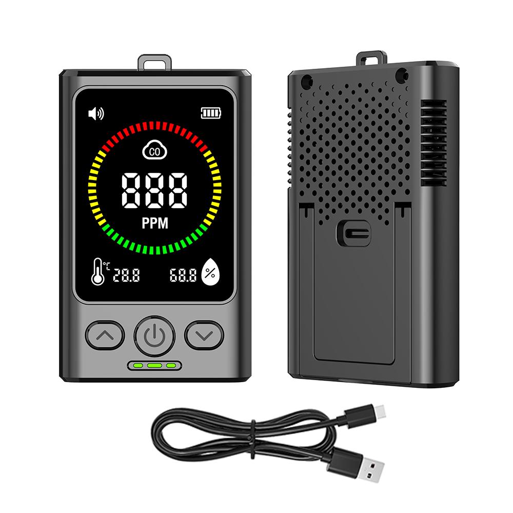 

DC 5V Type-C Carbon Monoxide Detectors Portable LCD Display High Accuracy PPM Monitoring Temperature and humidity Meter Monitor чёрный