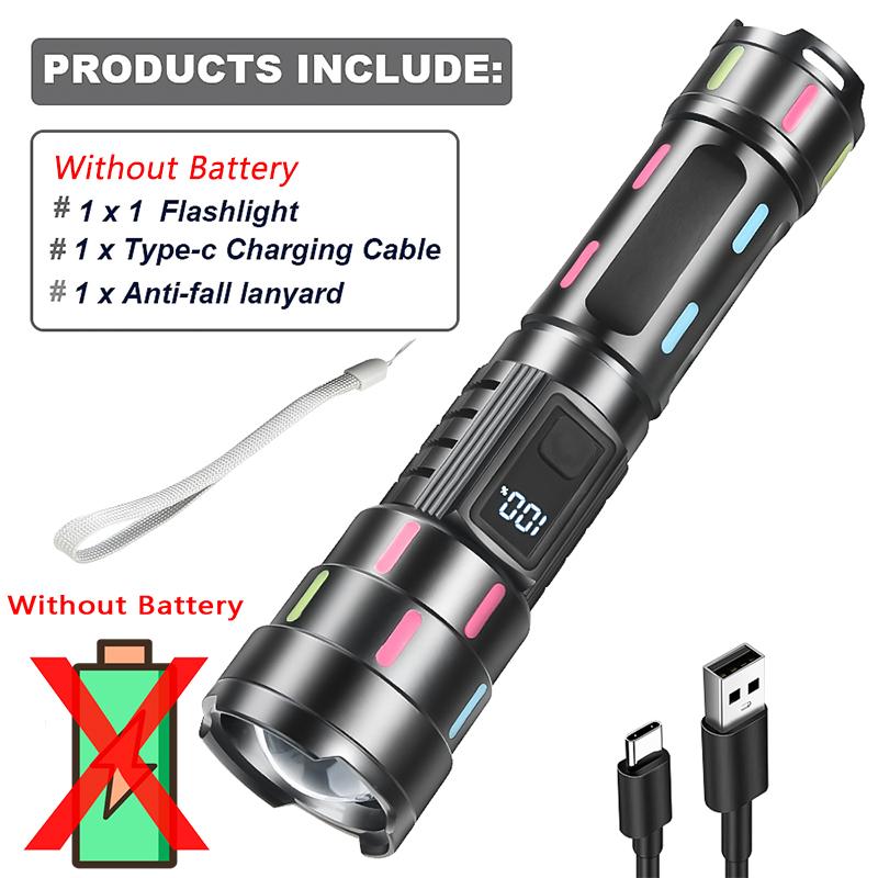 Ultra Powerful 10000LM LED Flashlight Rechargeable Tactical  Zoomable Emergency Torch Use 26650 Battery Camping Fishing Lantern