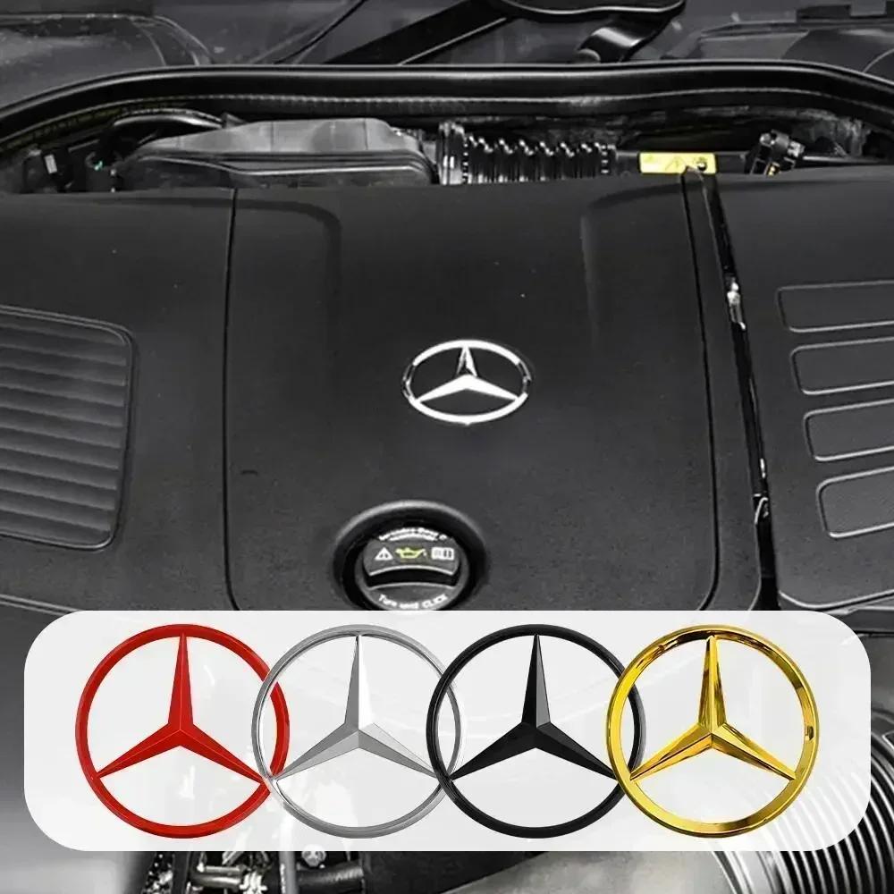 MEA4 70mm Car Badge Sticker Engine Emblem Decoration Decal for Mercedes Benz AMG A B C D M S R G Class W108 W124 W212 W176 W168 W202