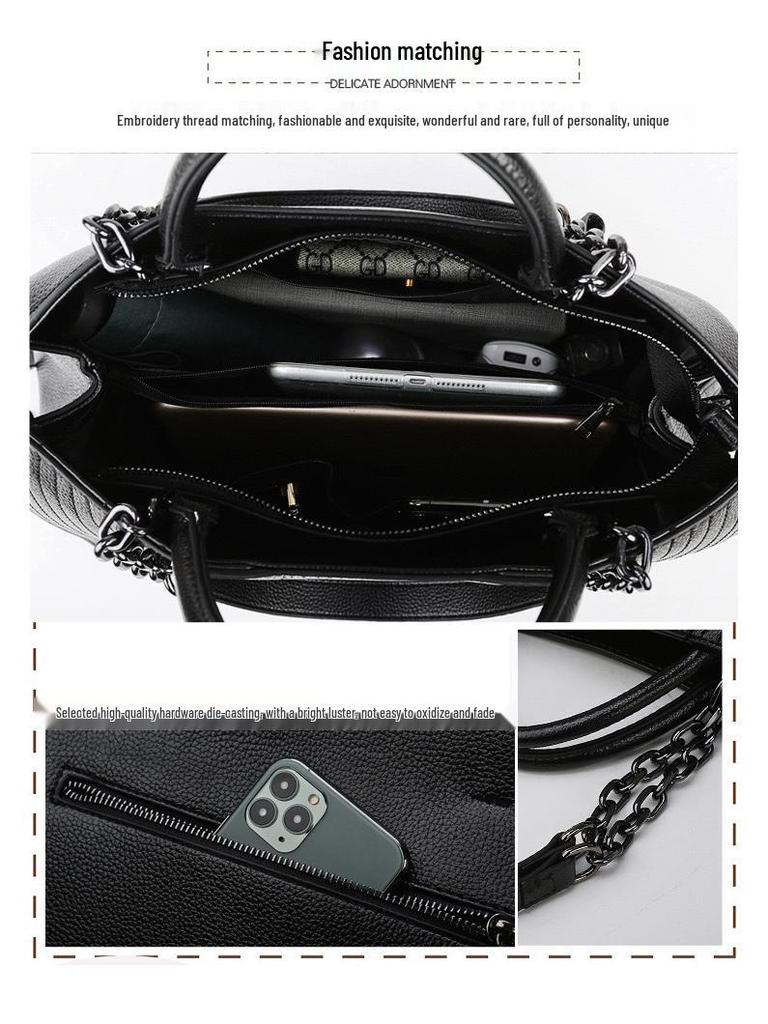 Damska modna torba typu tote i na ramię o dużej pojemności, lekki luksus, 2025