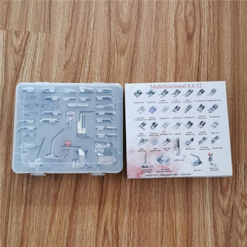 32pcs Comprehensive Sewing Presser Foot Set for Home Machines Sewing Tool Collection Embroidery and Quilting Accessories