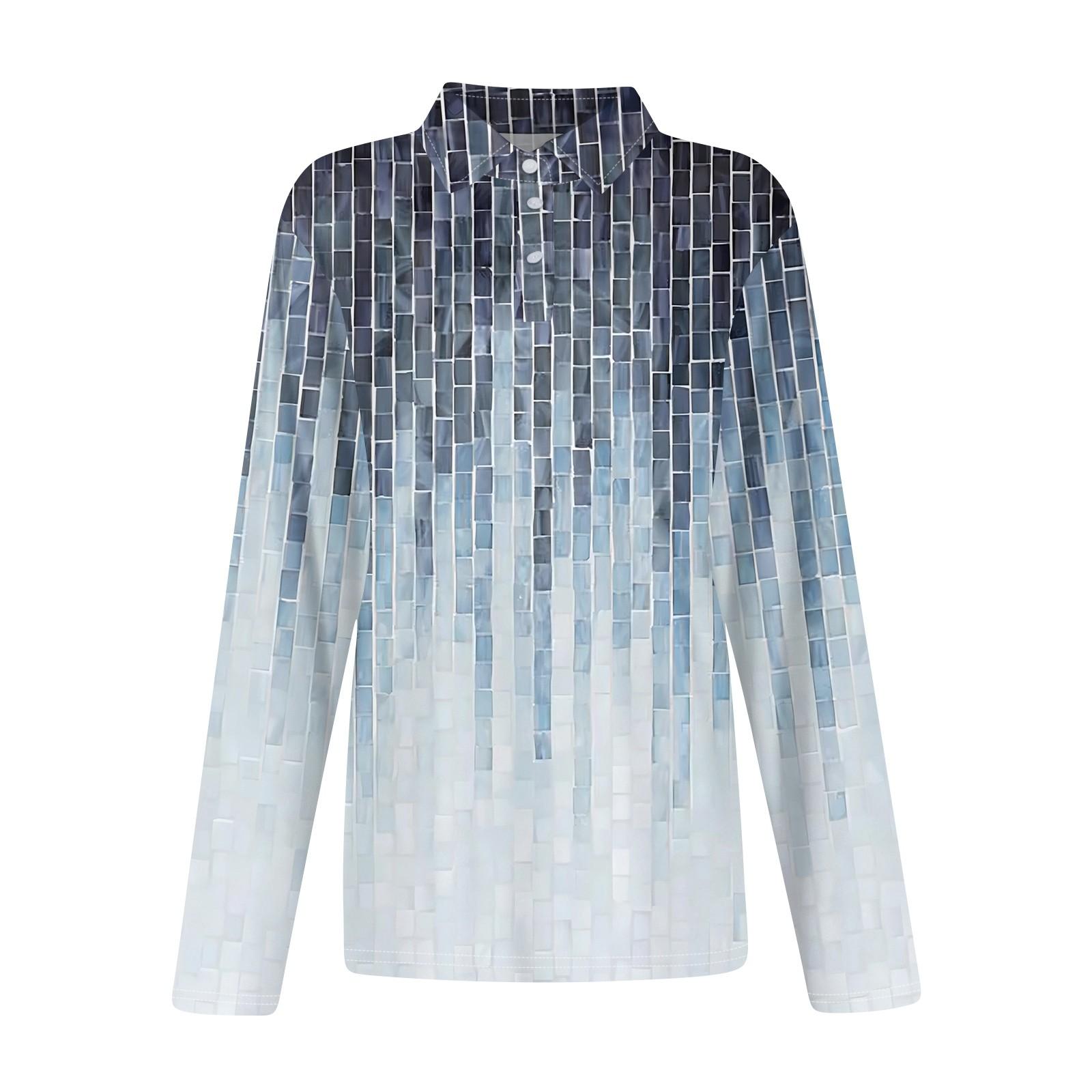 Женская модная повседневная рубашка с короткими рукавами и принтом с лацканами — фото 3