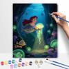 Disney digital oil painting art painting mermaid underwater sea life handmade diy home decorations