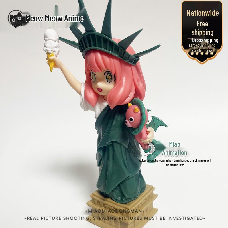 Spy X Family Anya Figure: Statue of Liberty Edition - Creative Anime Desktop Ornament