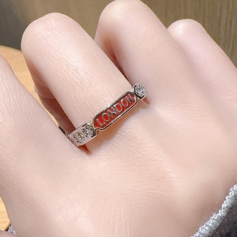 New Product Ring Niche High-End Light Luxury Zircon Retro Plain Ring Design Cold Wind Open Ring