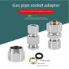 3-Piece Stainless Steel Gas Pipe Nut Set with No-Knock Wave for Natural Gas Conversion, 3/8"", 3/4"", 1"" Quick Connectors