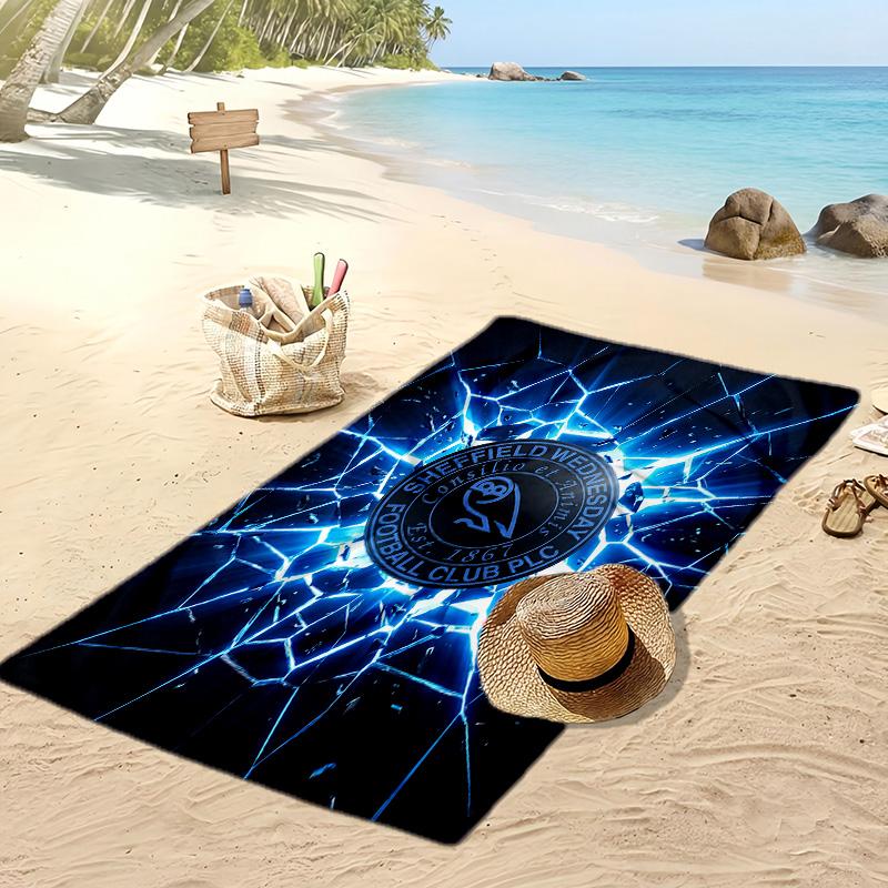 Sheffield Wednesday Football Print Beach Towel, Large Soft Quick Dry Towel for Beach Camping Swimming
