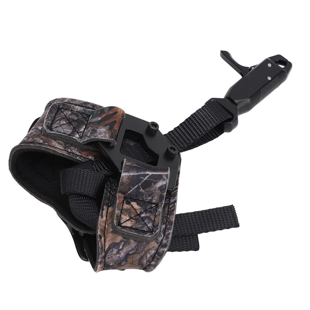 Archery Compound Bow Release Aid Adjustable Flexible Wrist Release Aid for Beginners Professionals Camouflage