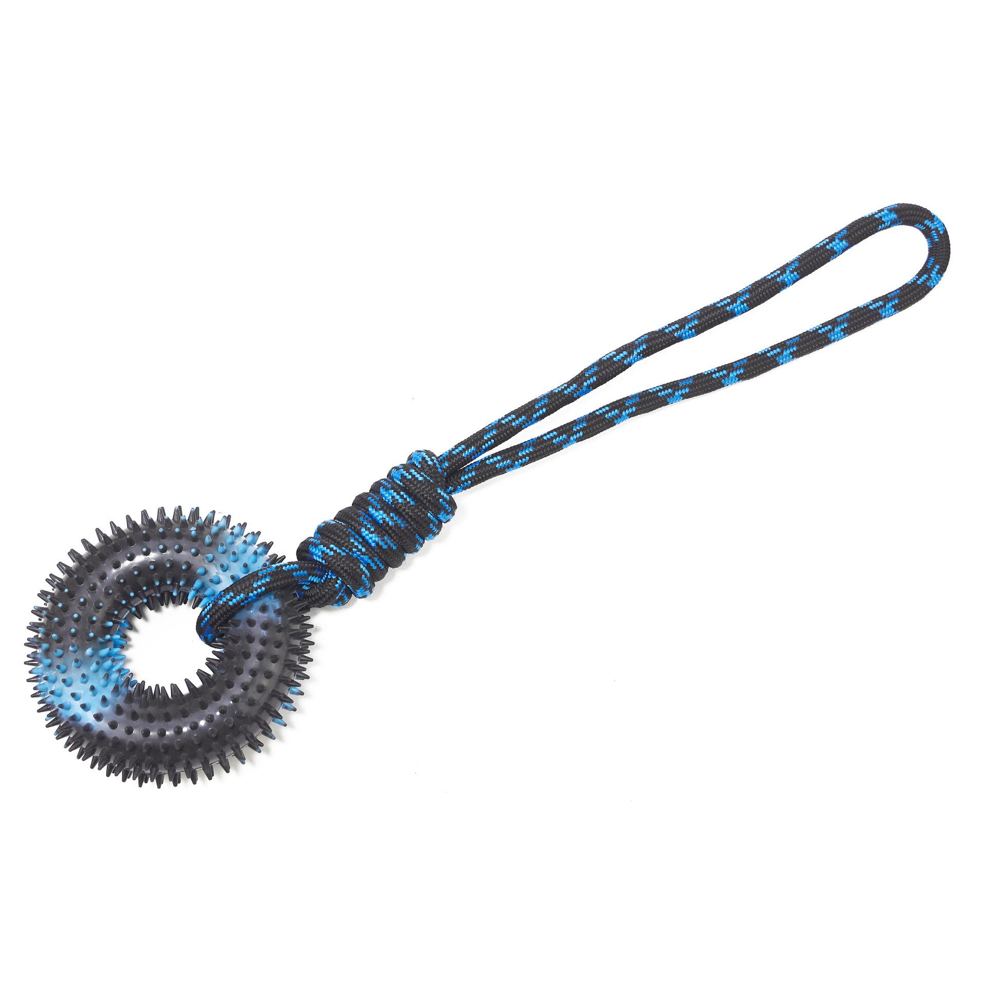 

Pet Toys Interactive Training Dog Toy Ring Spiked Ring Teeth Cleaning Pet Products Supplies Dog Toys for Large Dogs синий