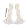 Lace Trim Knitted Leg Warmer Warm Knitted Fabric Bow Tiered Socks  Japanese Style