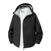 Unisex Windproof Softshell Jacket with Print, Hooded Sports Outerwear for Spring & Autumn