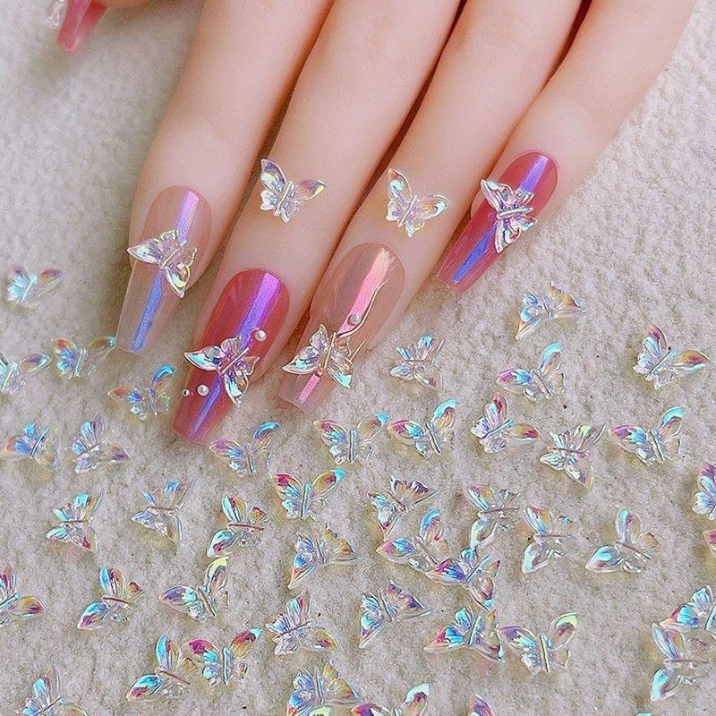 20pc Exqusitive Bows Nail Resin Charms Mini Bow Nail Art Accessories Bow Black White Rice White Bow Tie Nails Decoration Diamond