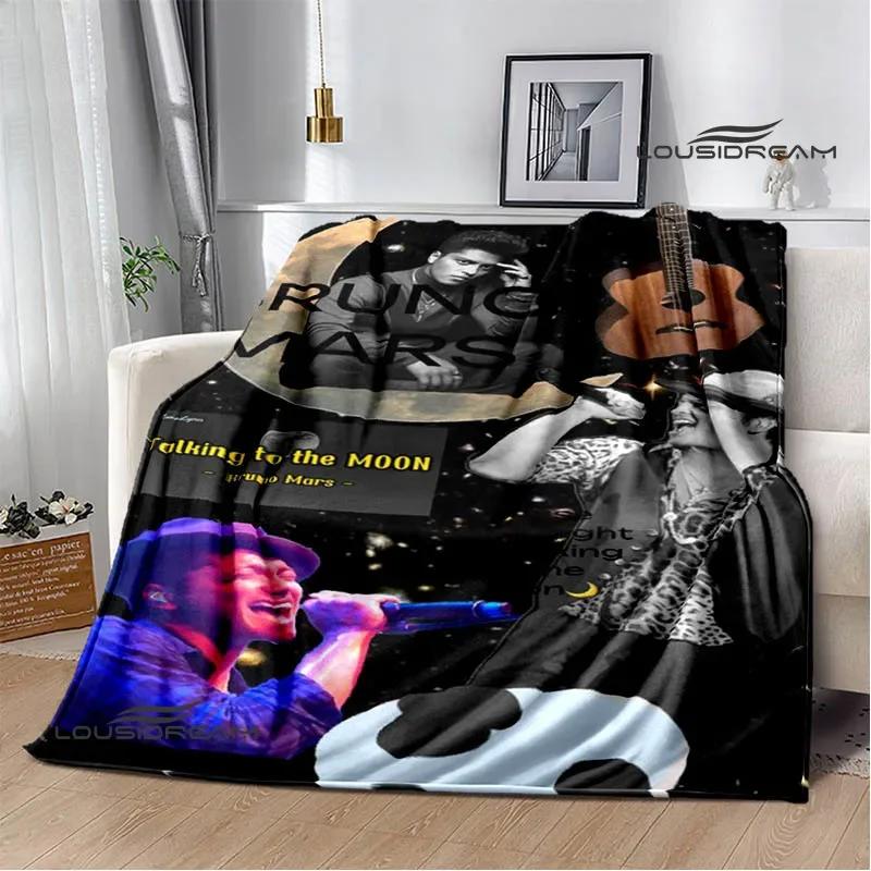 Singer Bruno Mars Printed Blanket Fashion Warm Blankets Flannel Soft And Comfortable Home Travel Blanket Birthday Gift