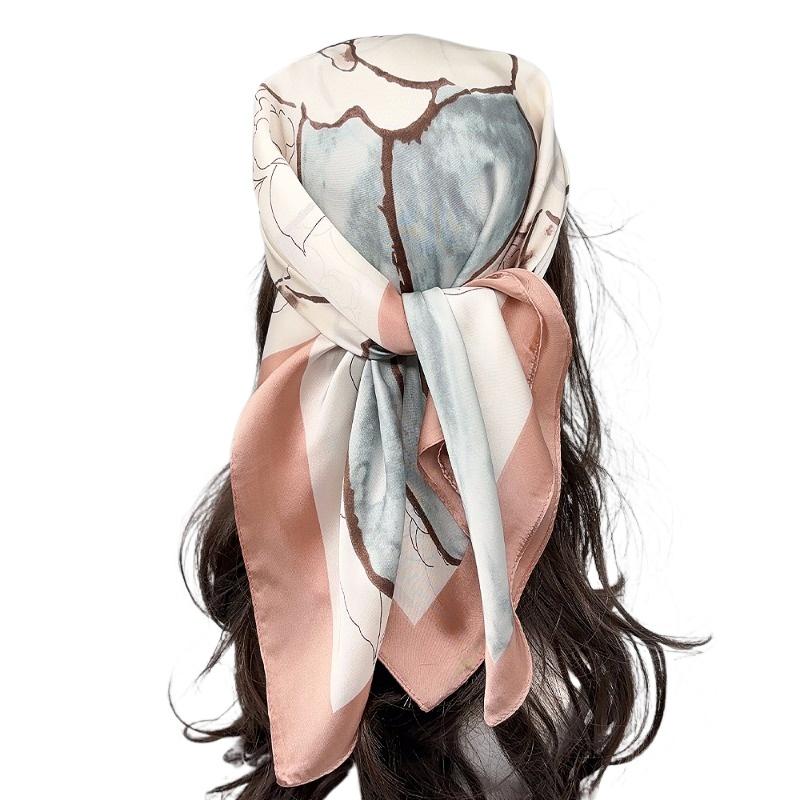 Women Headband Scarf Silk Square Shawls and Wraps Neck Hair Tie Band Beach Hijab Kerchief Head Bandana Female Foulard 70cm