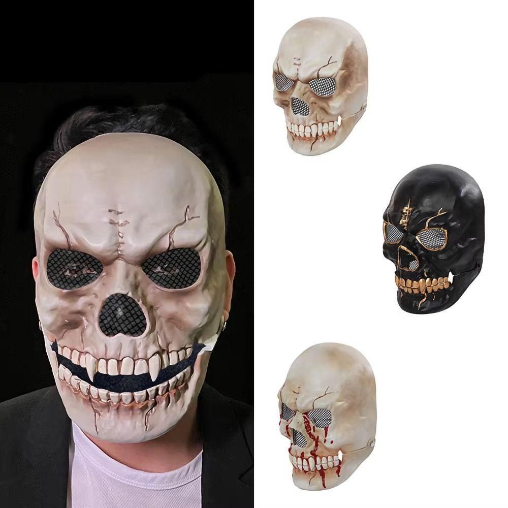 Realistic Halloween Skull Masks Adjustable Scary Skull Headgear  for Women Men