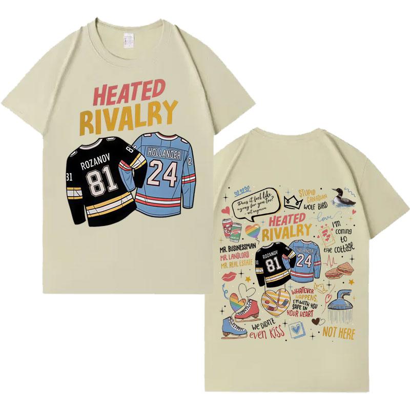 Heated Rivalry Shane Hollander Ilya Rozanov Trendy Graphic Tshrit Men Women Clothing Streetwear Tee Shrits Casual Short Sleeves