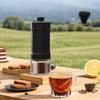 Portable manual coffee grinder with 40 grinding levels and a removable handle. Suitable for brewing a variety of coffees, including espresso, French