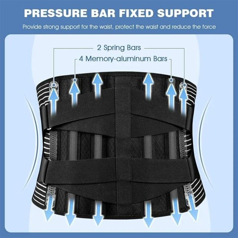 Lumbar Back Belt with Waist Pad Adjustable Breathable Waist Trainer Anti-skid Spine Lumbar Support Belt Lower Back Stress Relief