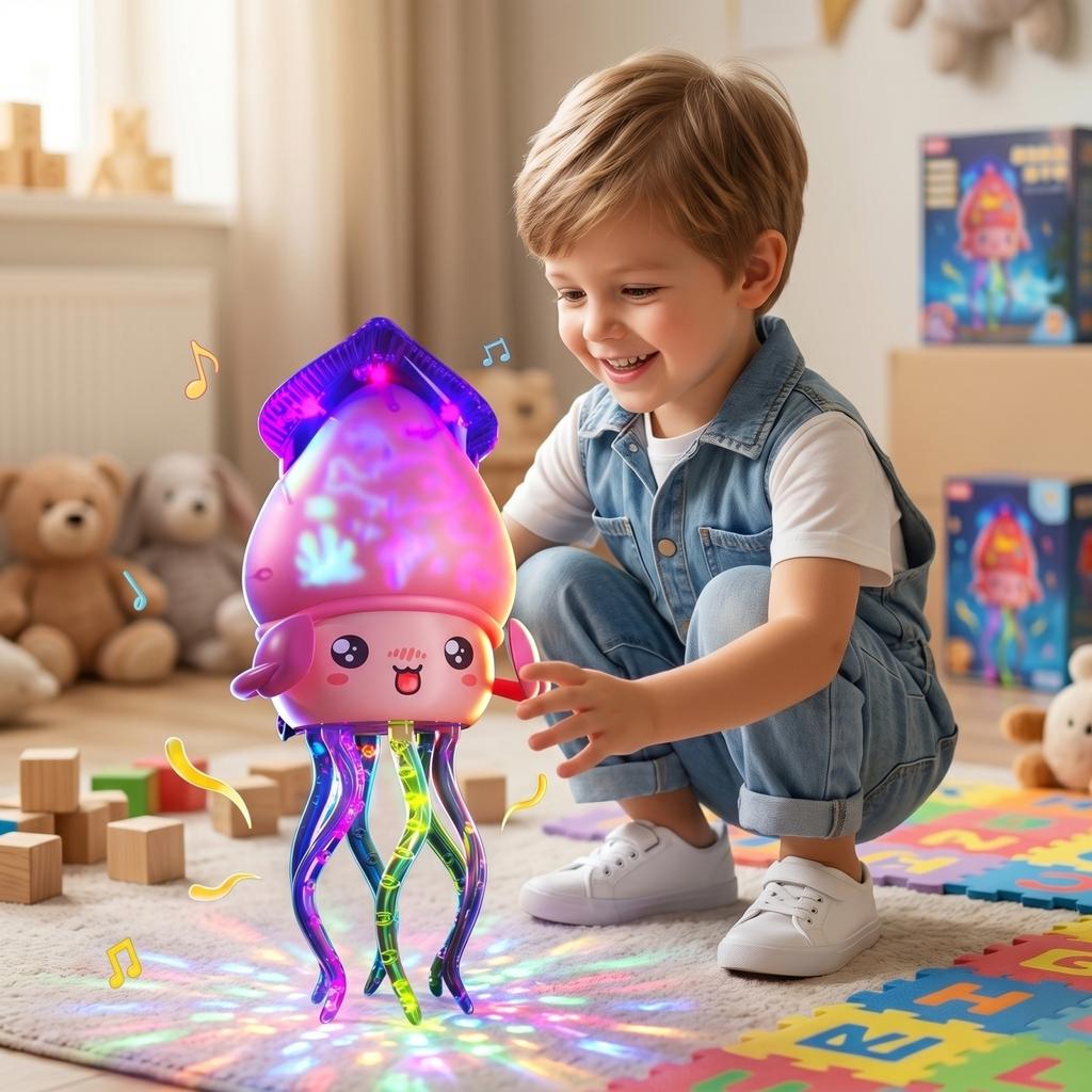 Electric, Magical Dancing Jellyfish With Automatic Obstacle Avoidance And Light Toy For Children.