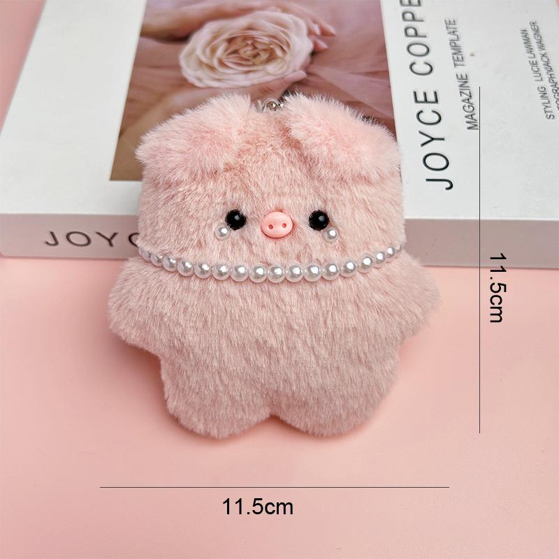 Cute Cartoon Plush Pig Keychain Creative Sunglasses Pig Doll Keychain Kawaii Stuffed Toy Backpack Pendant Decoration Gifts